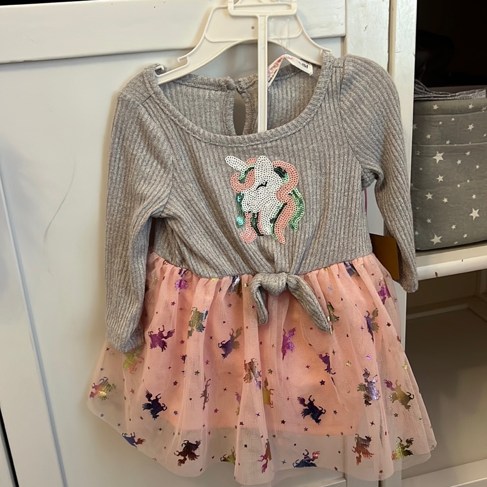 0-3M young years unicorn dress